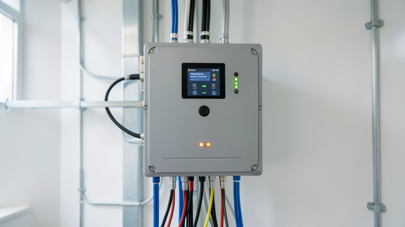 onduleur centrale photovoltaïque illustrant son principe de fonctionnement dans une salle technique