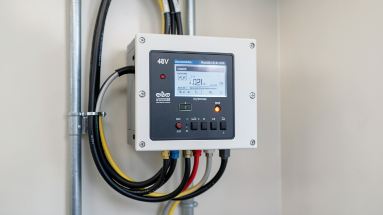 onduleur hybride 48V installé dans un local technique professionnel