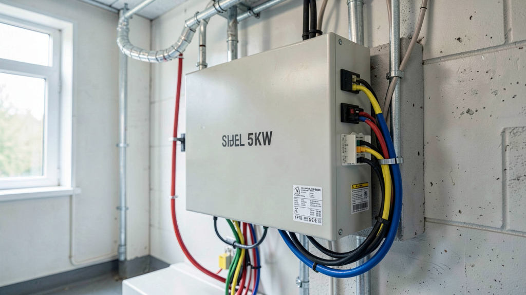 onduleur hybride 5kW installé dans un local technique professionnel