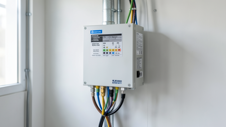 onduleur hybride 6kW installé dans un local technique professionnel et bien éclairé
