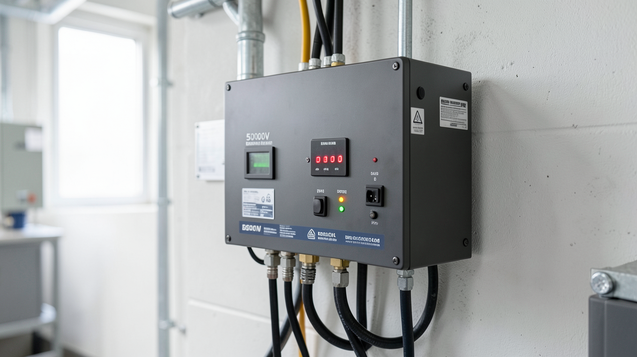 onduleur panneau solaire 5000W de marque premium installé dans un local technique