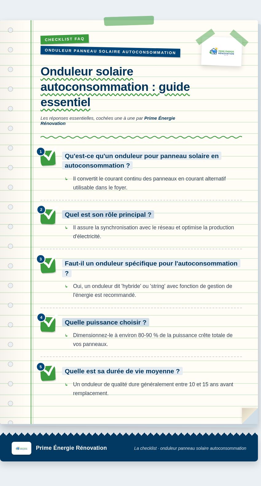 Infographie : Onduleur solaire autoconsommation : guide essentiel