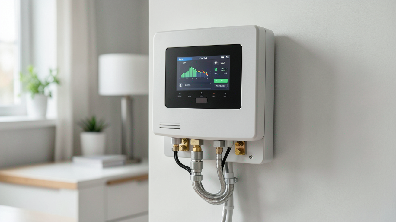 onduleur photovoltaïque hybride de dernière génération installé dans un environnement domestique moderne