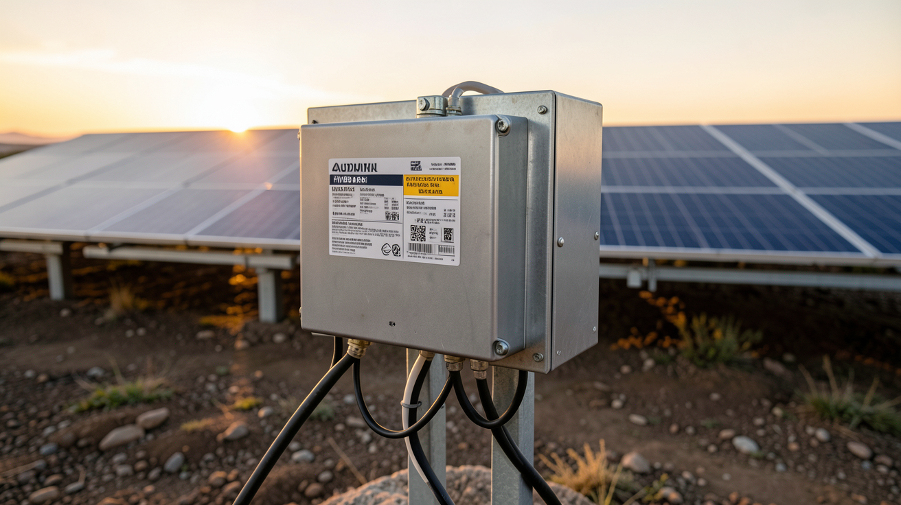 onduleur site isolé connecté à des panneaux solaires sur une maison rurale en zone isolée