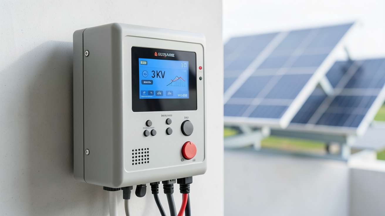 onduleur solaire 3 kW parmi les top 5 performants en 2024, installé dans un environnement domestique moderne