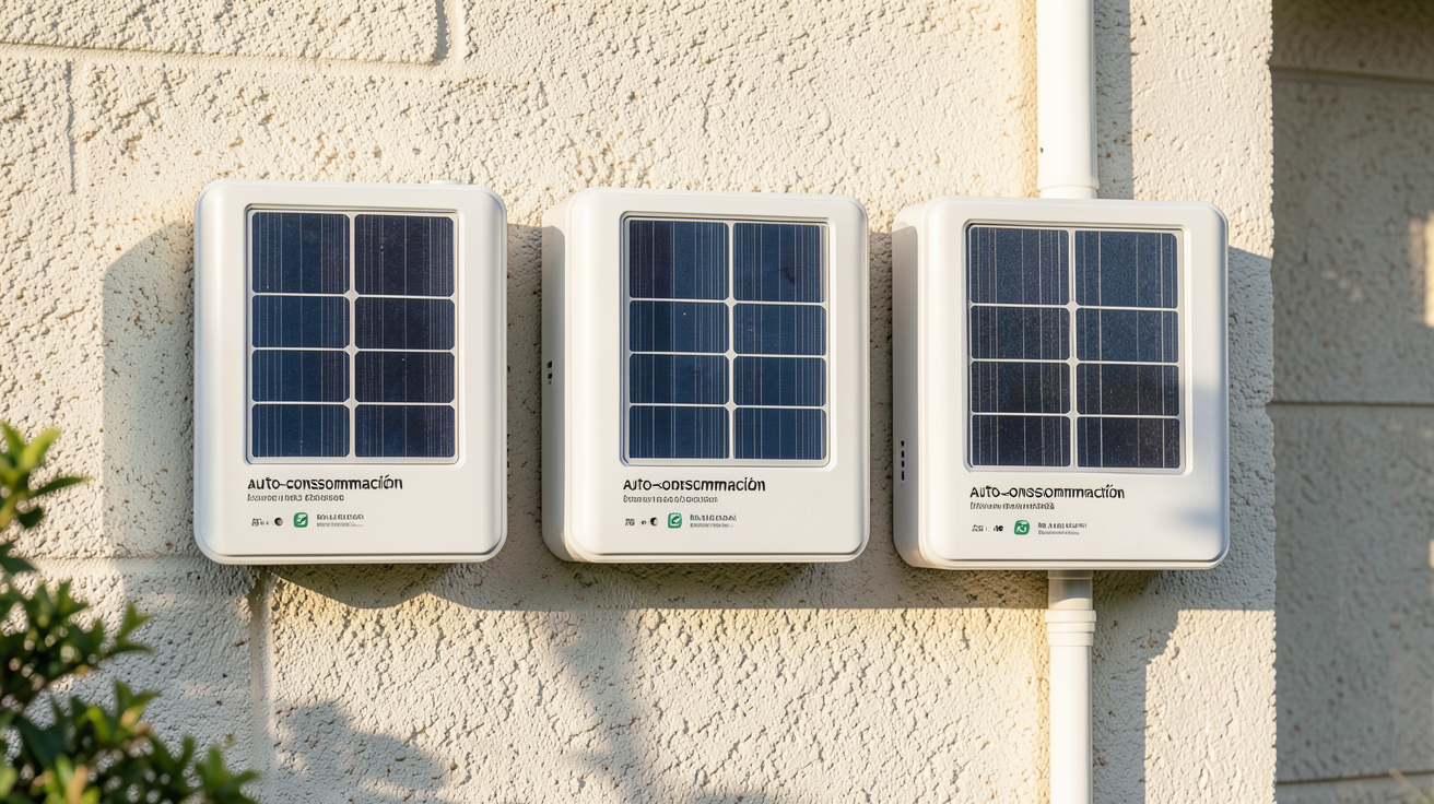 onduleur solaire autoconsommation de différents types installés sur un mur extérieur de maison