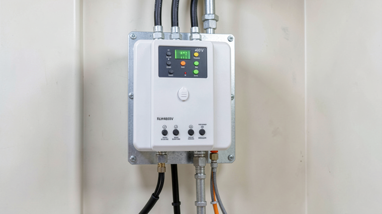 onduleur solaire triphasé 400V installé dans un local technique professionnel
