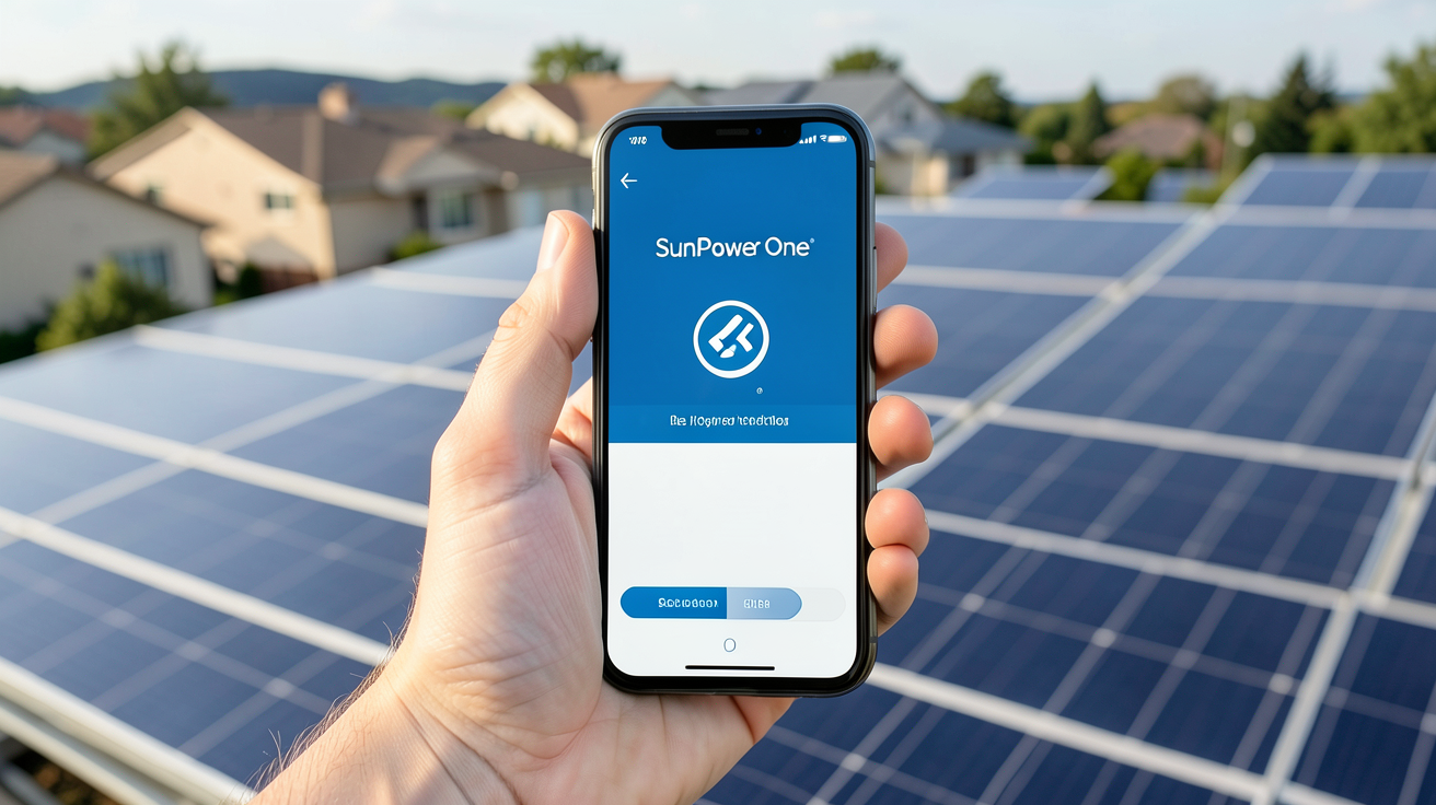 onduleur sunpower illustrant l'application SunPower One qui optimise un système solaire résidentiel