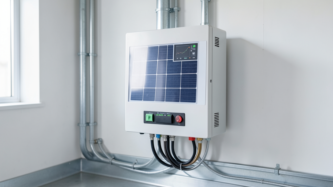 onduleur triphasé photovoltaïque moderne installé dans un local technique