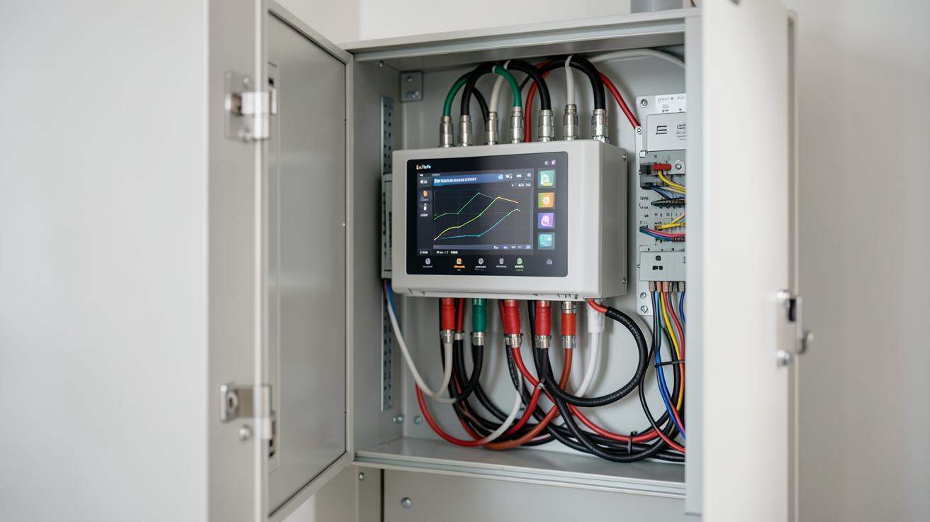 onduleur triphasé photovoltaïque installé dans une armoire électrique moderne