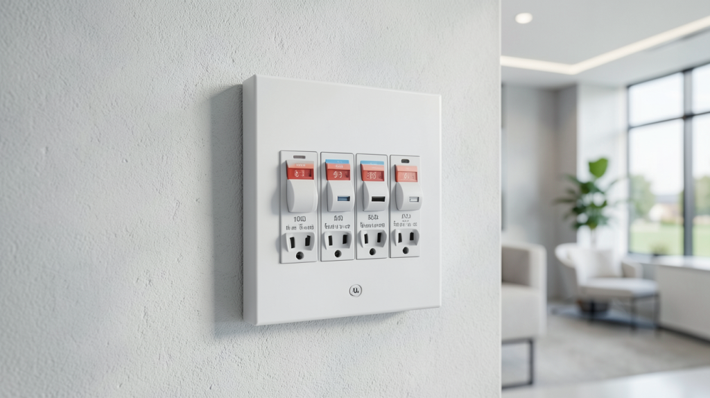 panneau 100 amp installé dans un tableau électrique domestique moderne