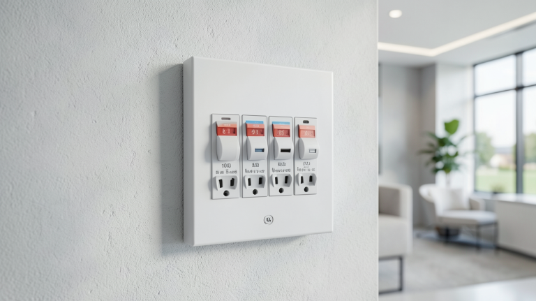 panneau 100 amp installé dans un tableau électrique domestique moderne