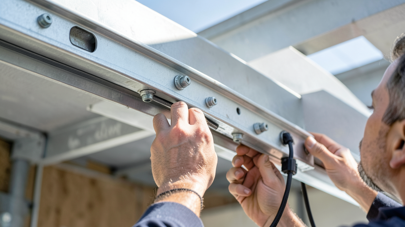 panneau 400w en cours d'installation sur le toit d'une maison par un expert.
