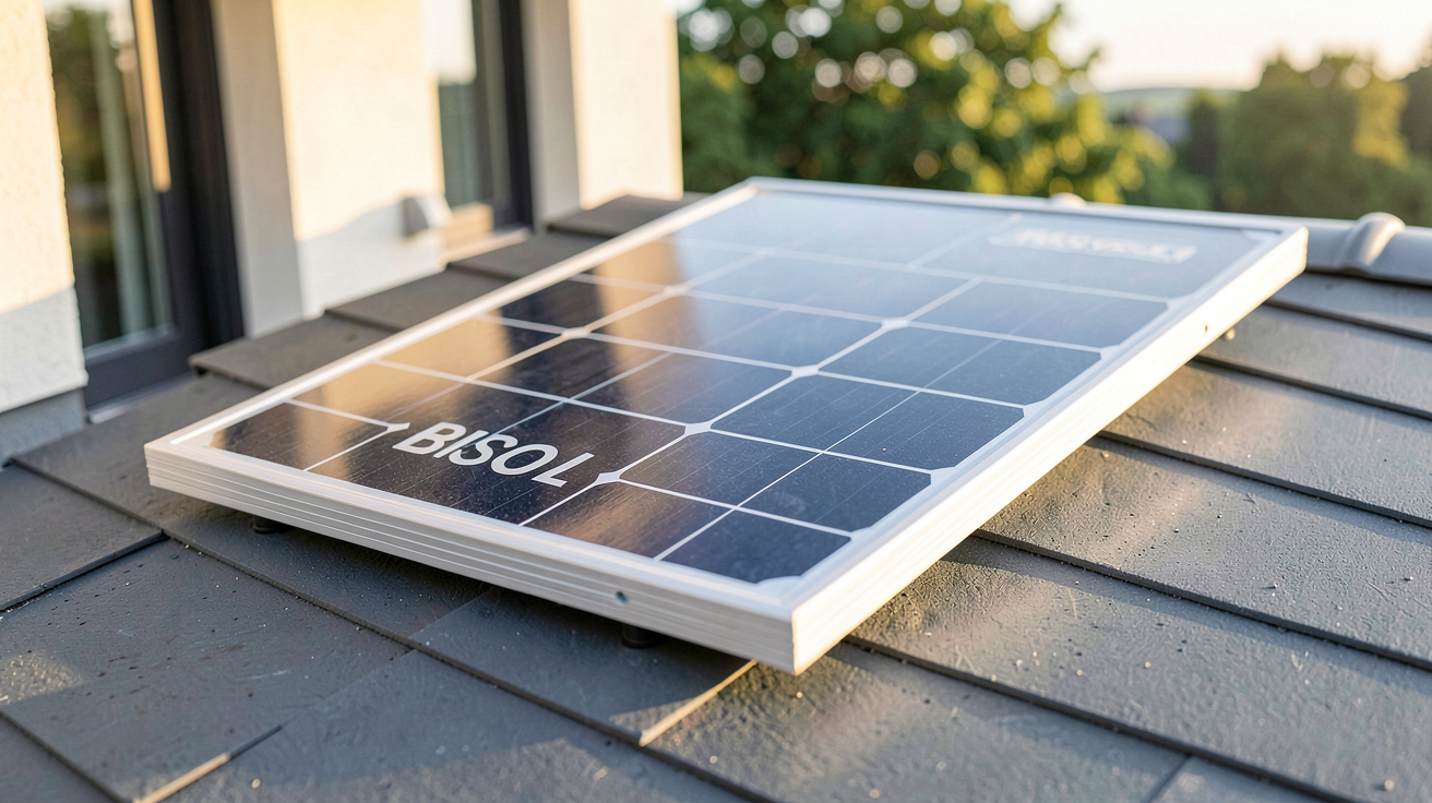 panneau solaire BISOL installé sur le toit d'une maison individuelle en 2024