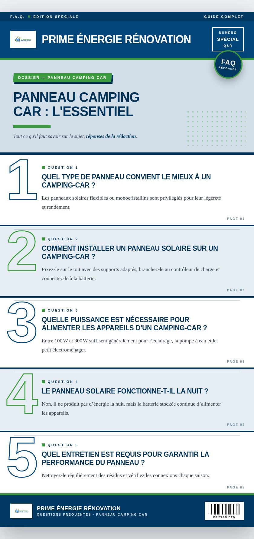 Infographie : Panneau camping car : l'essentiel