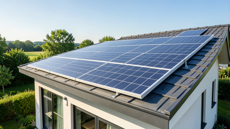 panneau DualSun installé sur le toit d'une maison écologique