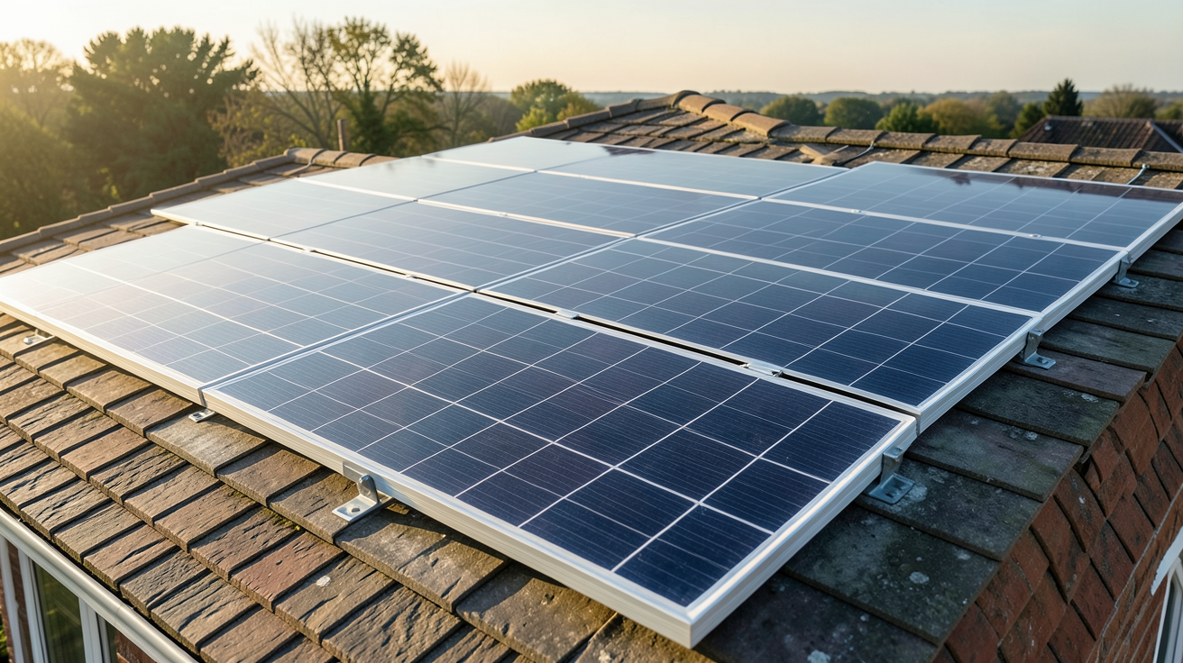 panneau DualSun SPRING et FLASH installés sur le toit d'une maison avec lumière naturelle