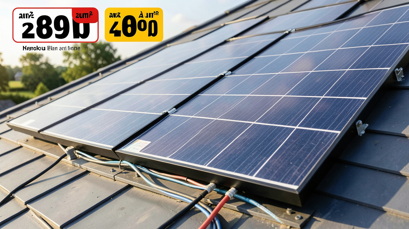 panneau hybride photovoltaïque et thermique avec affichage des prix moyens en 2025