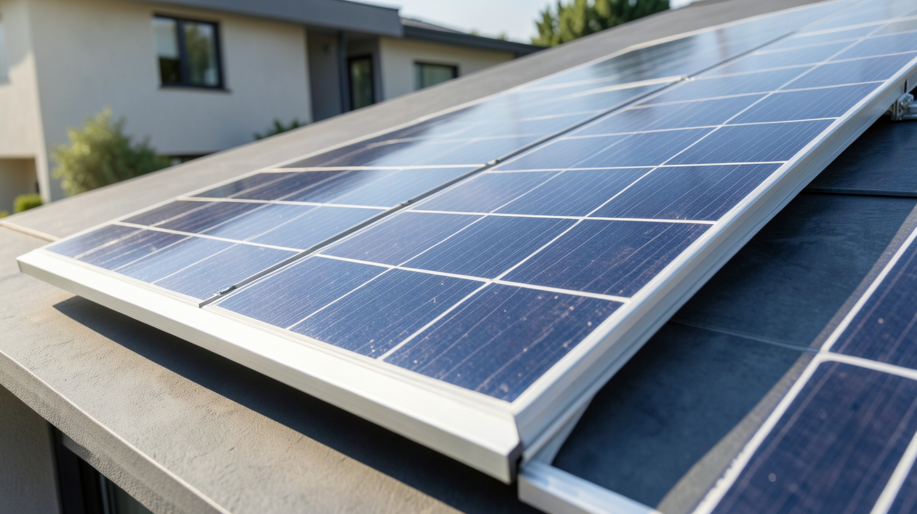 panneau longi installé sur une toiture résidentielle moderne pour la production d'énergie solaire