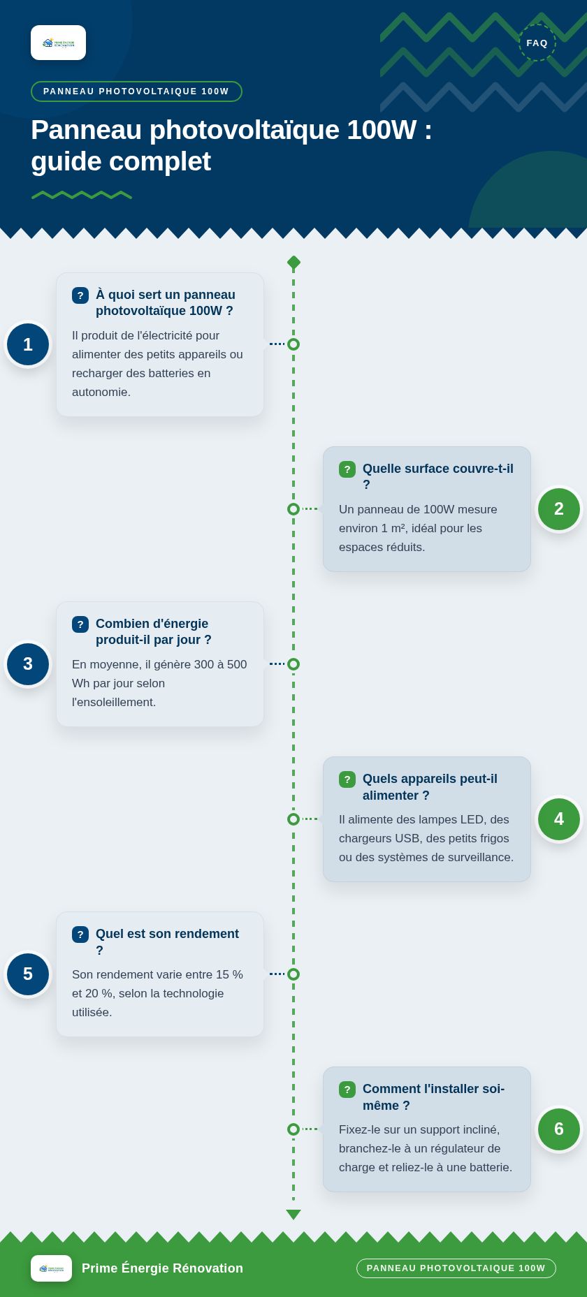 Infographie : Panneau photovoltaïque 100W : guide complet