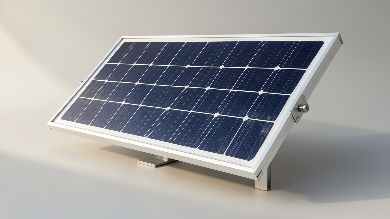 panneau photovoltaïque 12 volts de haute qualité posé sur un support en aluminium