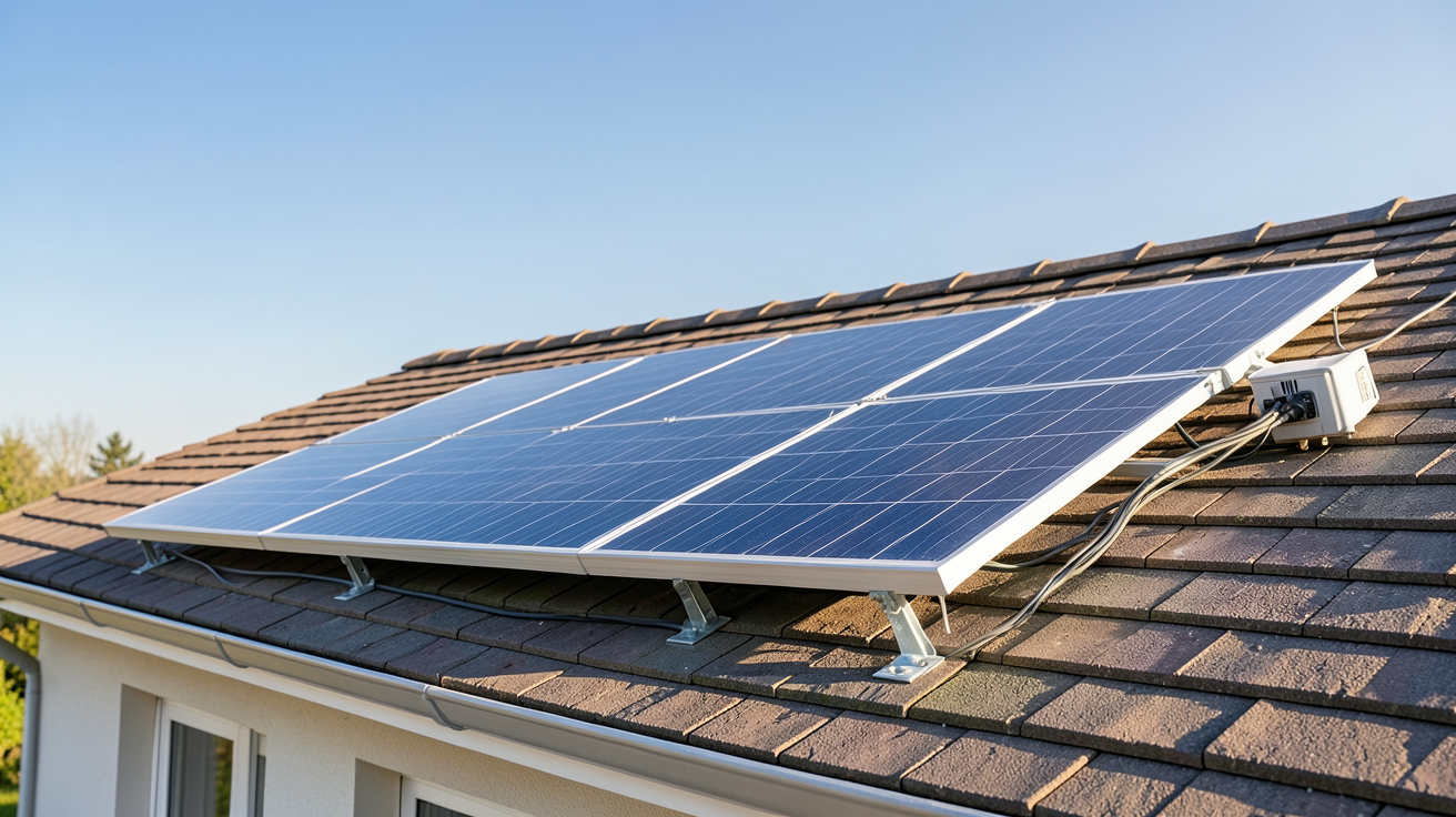 panneau photovoltaïque 3kW installé sur le toit d'une maison individuelle pour illustrer la rentabilité et le retour sur investissement