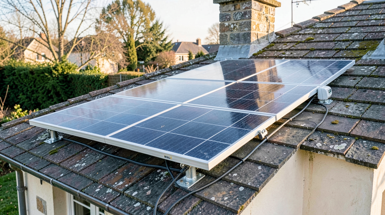 panneau photovoltaïque 3 kWc installé sur le toit d'une maison individuelle en France