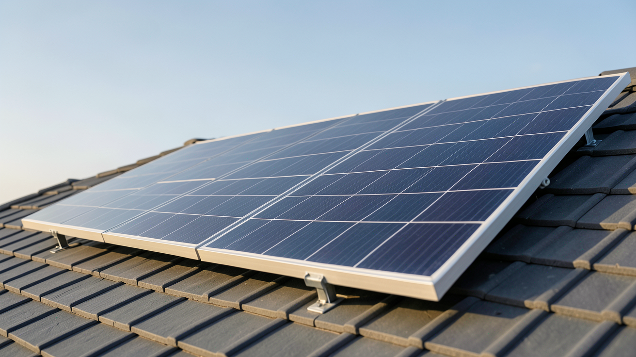 panneau photovoltaïque 500W de technologie TopCon, bifacial et N-Type installé sur un toit