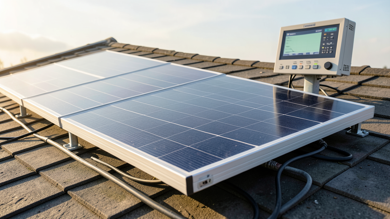 panneau photovoltaïque 500Wc installé sur un toit avec calcul de rentabilité et retour sur investissement