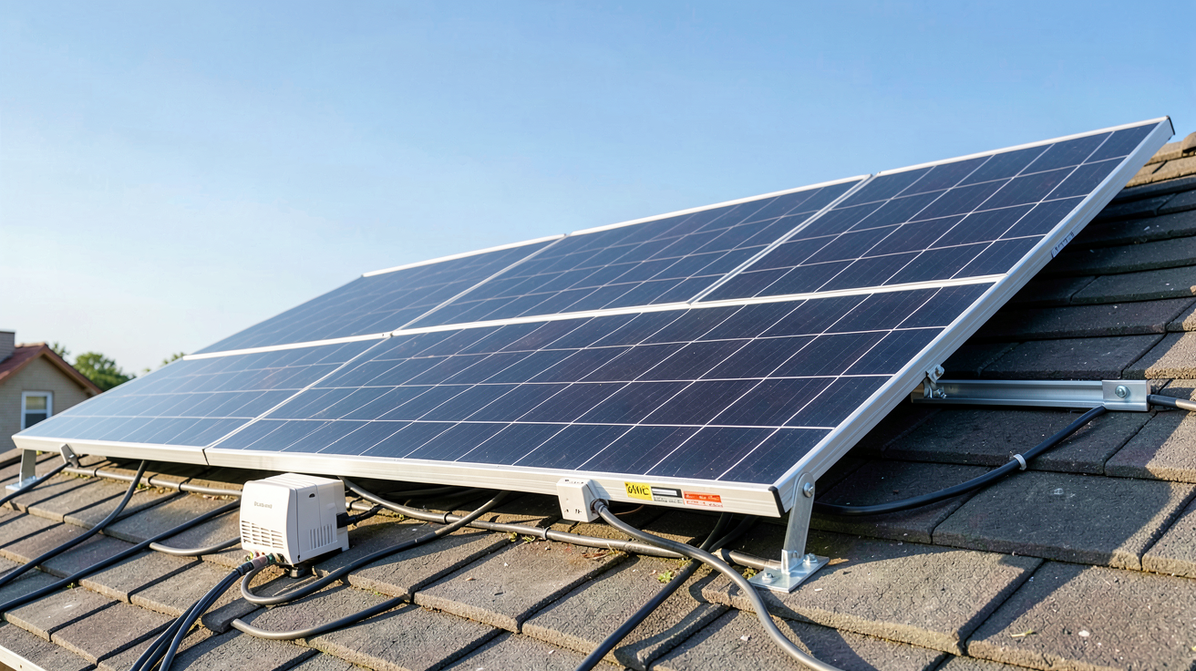 panneau photovoltaique 6 kWc : composition d'un kit solaire installé sur un toit de maison