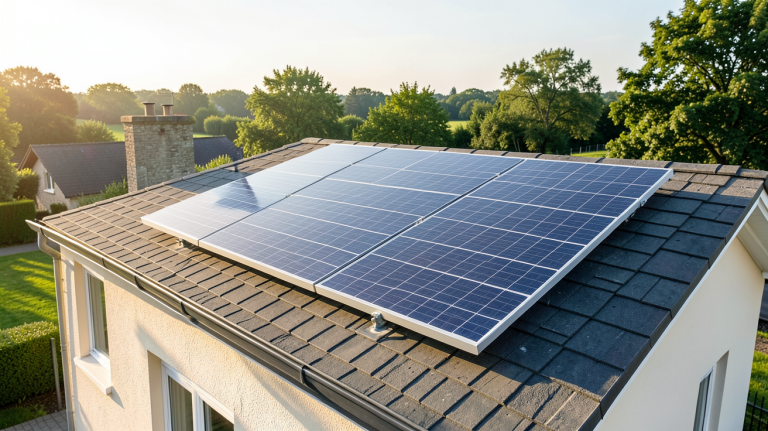 panneau photovoltaïque 6 kWc installé sur le toit d'une maison individuelle