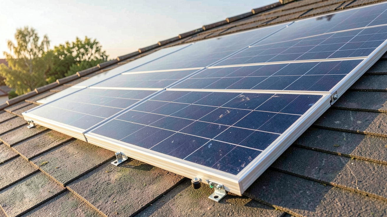 panneau photovoltaïque 600W installé sur un toit en France, modèle comparatif