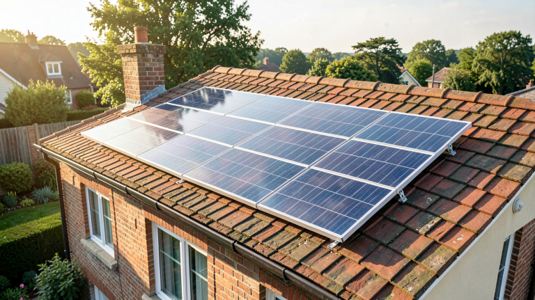 panneau photovoltaïque 600W installé sur le toit d'une maison individuelle