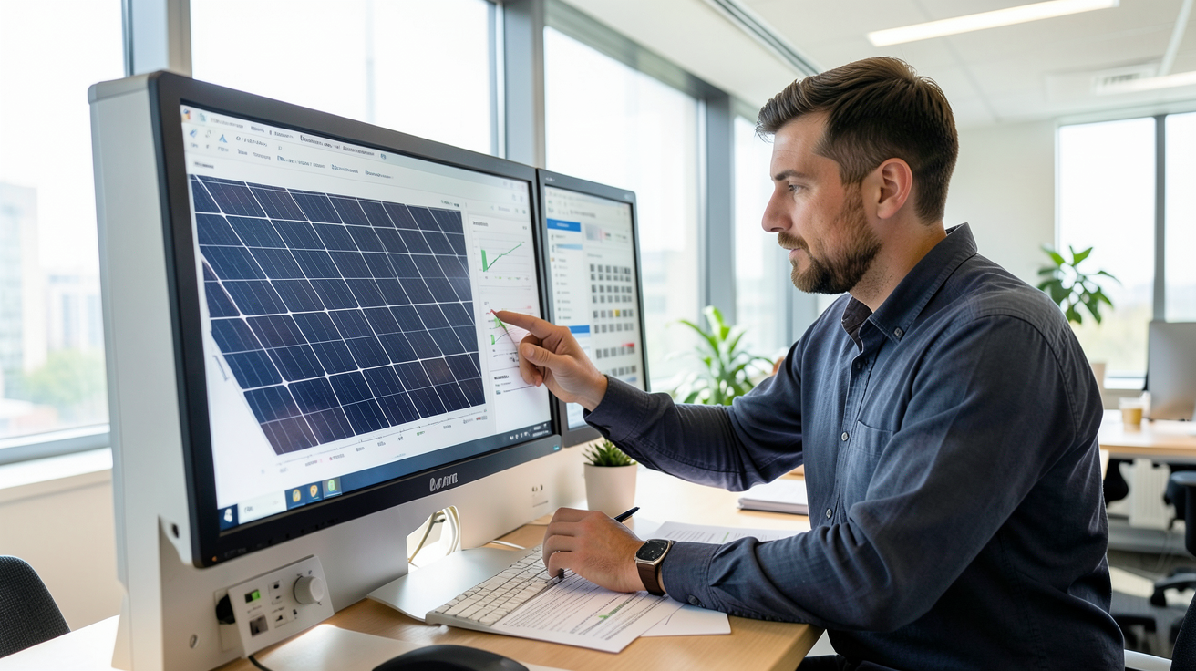 panneau photovoltaïque achat : installateur déterminant la puissance nécessaire pour un projet solaire
