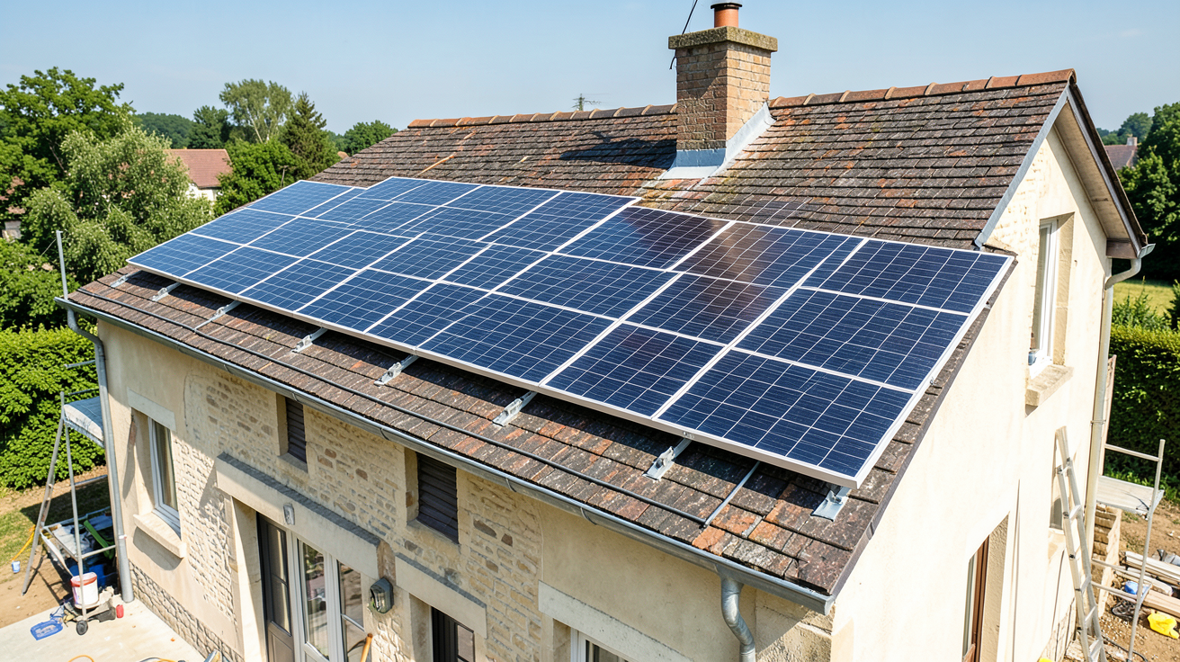 panneau photovoltaique allemand installé sur un toit français, montrant le processus d'achat et d'installation
