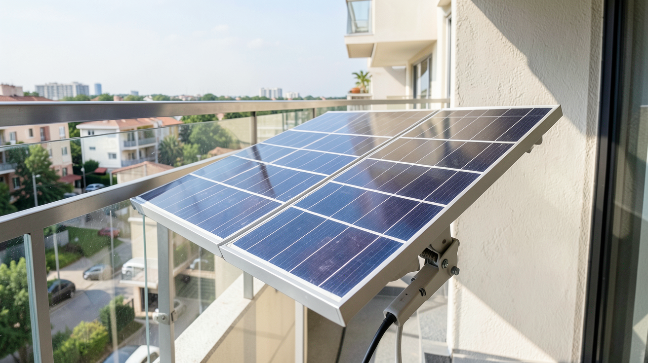 panneau photovoltaique appartement équipé d'un kit solaire sur balcon