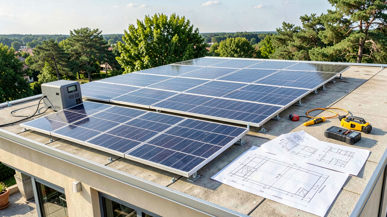 panneau photovoltaïque autoconsommation avec batterie pour calcul de puissance et capacité