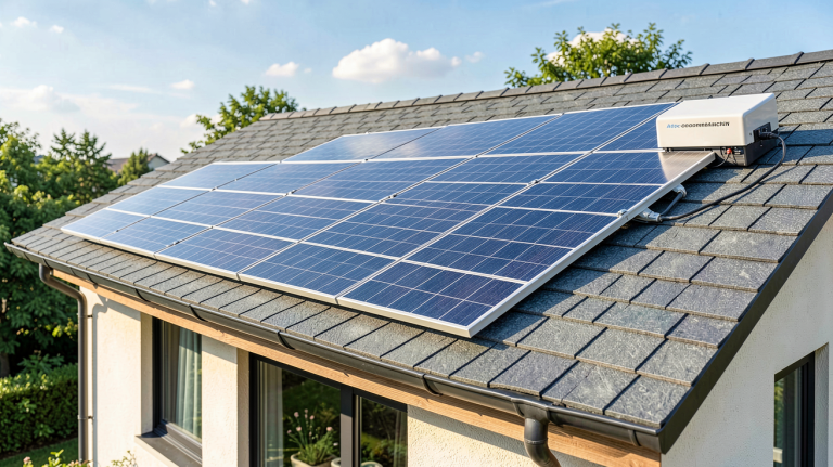 panneau photovoltaïque autoconsommation avec batterie pour maison écologique