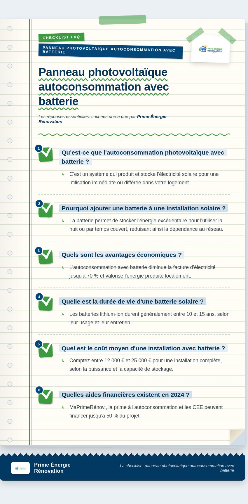 Infographie : Panneau photovoltaïque autoconsommation avec batterie