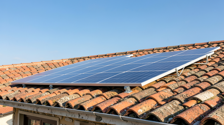 panneau photovoltaïque autofinancement EDF installé sur le toit d'une maison individuelle
