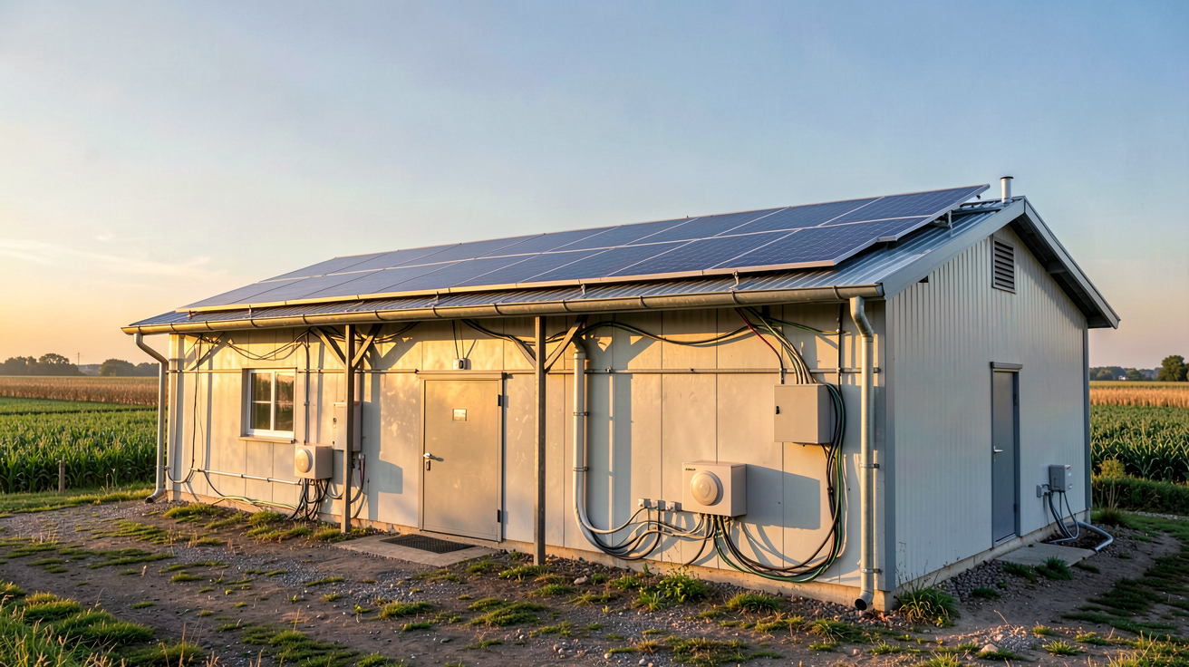 panneau photovoltaïque sur bâtiment agricole illustrant la rentabilité 2025