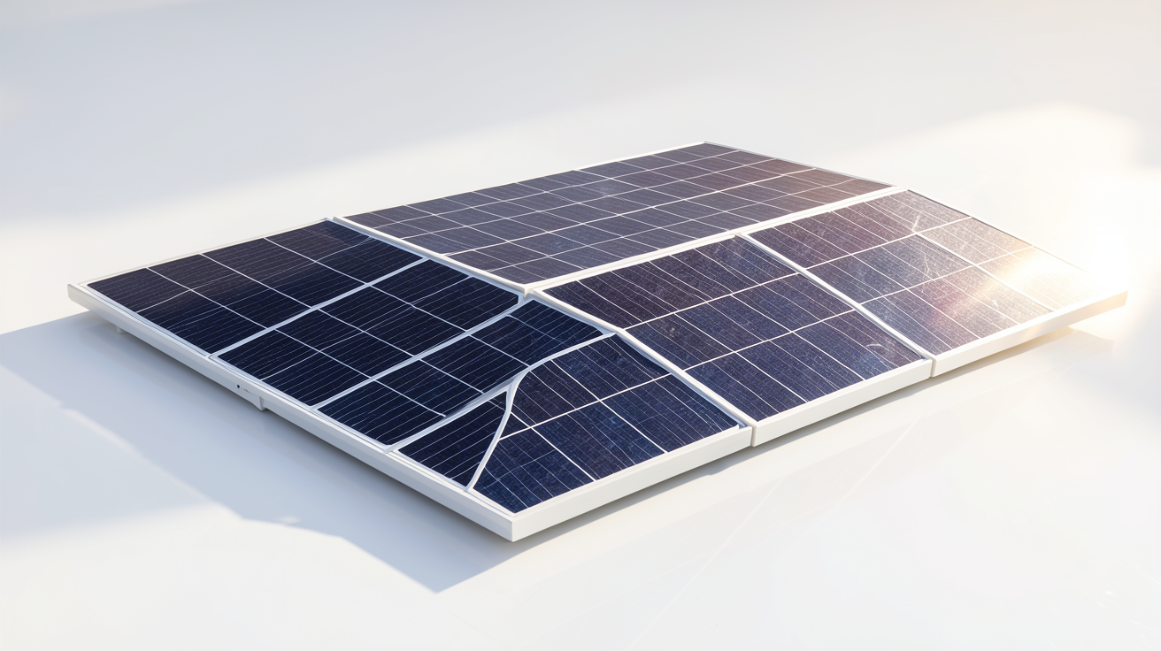 panneau photovoltaïque bifacial montrant les deux côtés actifs sous la lumière du soleil