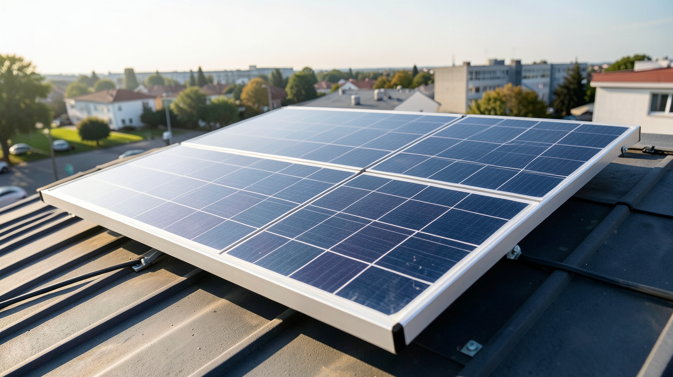 panneau photovoltaïque discount posé sur un toit incliné, illustration des critères de choix