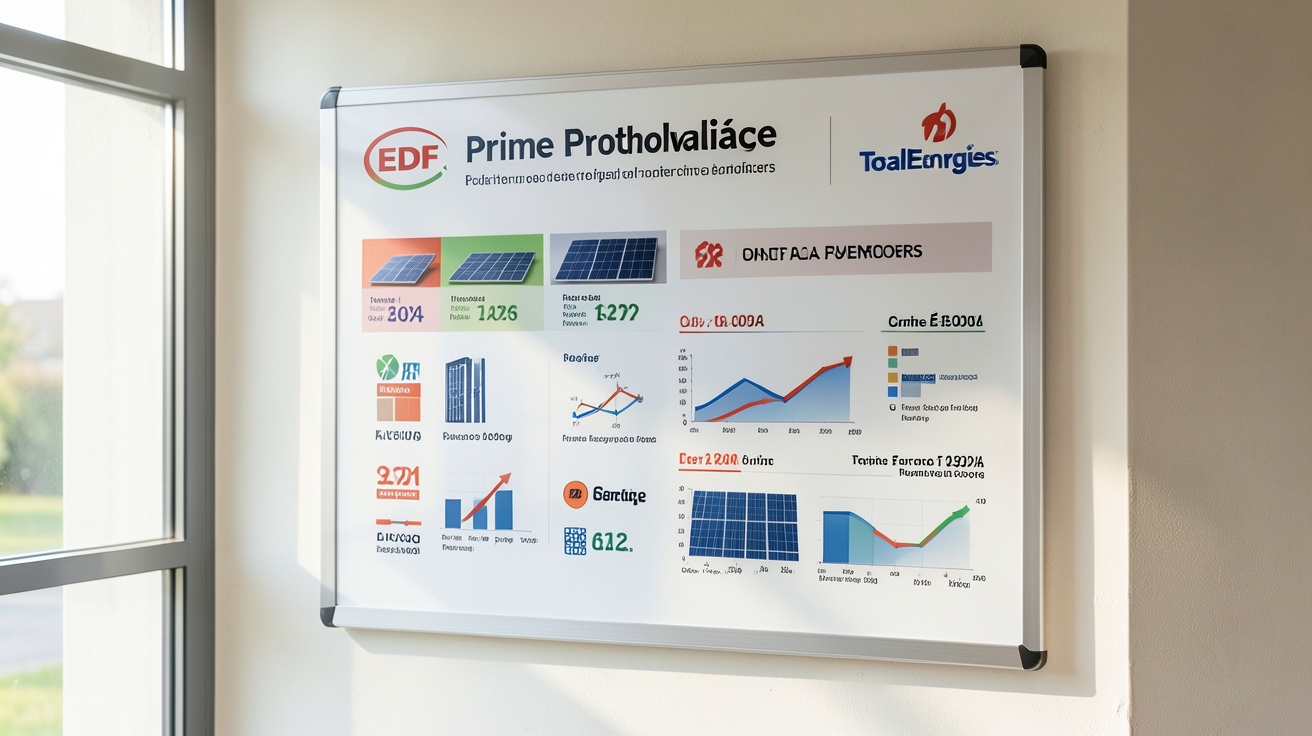 panneau photovoltaique edf prix comparatif 2026 des tarifs entre EDF et autres fournisseurs tels que Prime Énergie et TotalEnergies