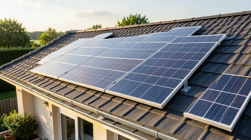panneau photovoltaïque en autoconsommation installé sur le toit d'une maison individuelle