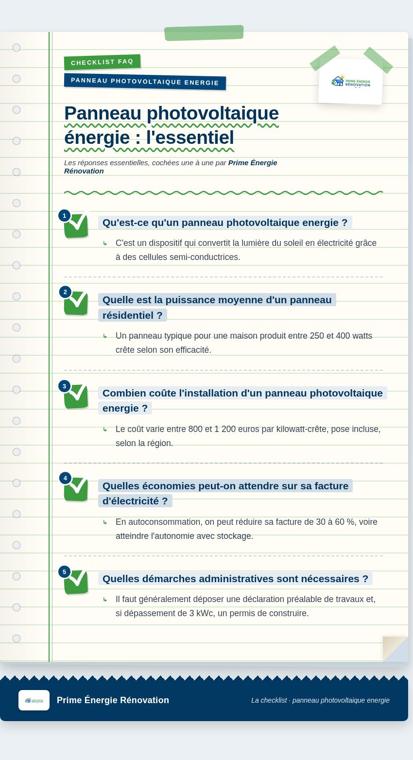 Infographie : Panneau photovoltaique énergie : l'essentiel