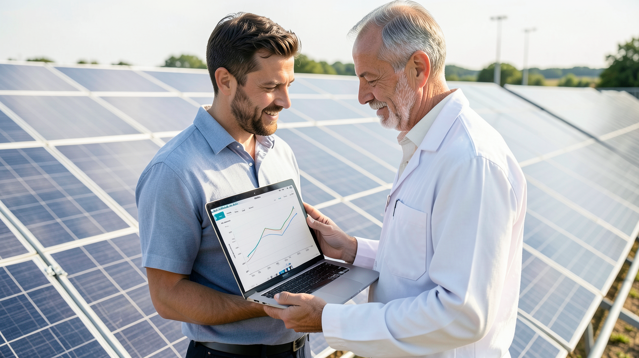panneau photovoltaique energie illustrant le retour sur investissement et les économies annuelles grâce aux panneaux solaires
