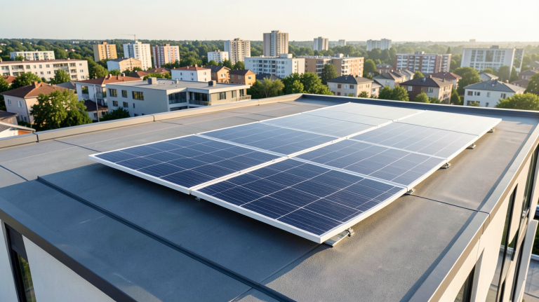 panneau photovoltaïque Engie installé sur le toit d'une maison moderne