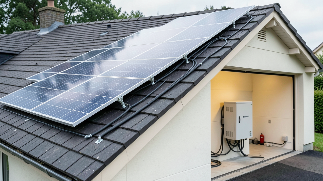 panneau photovoltaique et batterie de stockage lithium-ion dans un système solaire domestique