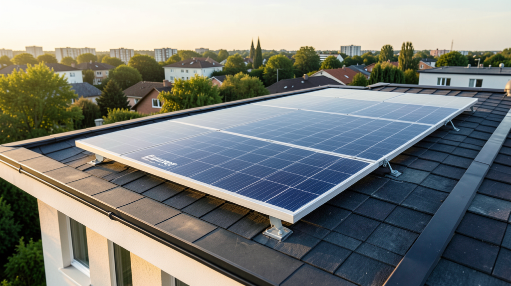 panneau photovoltaïque Eurener installé sur le toit d'une maison individuelle